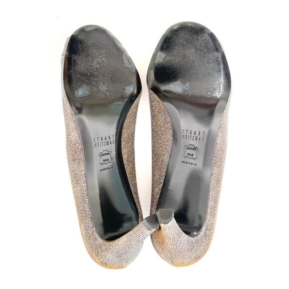 Stuart Weitzman Metallic Peep Toe Pumps – Color Shift Evening Heels Women’s 10 - Picture 7 of 8